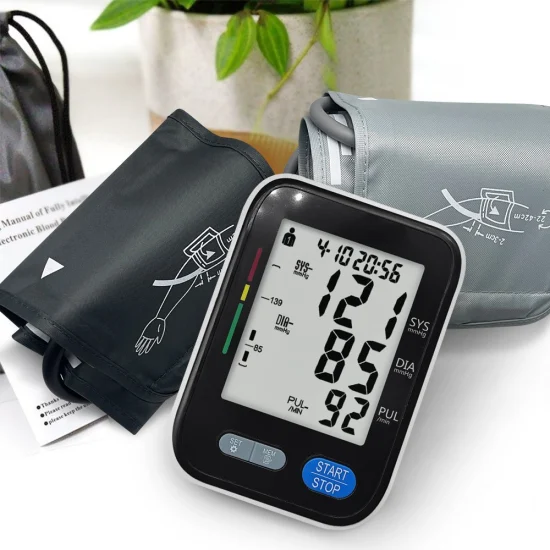 Tensiomètre LCD pour soins de santé, gonflage Bpm, haut du bras