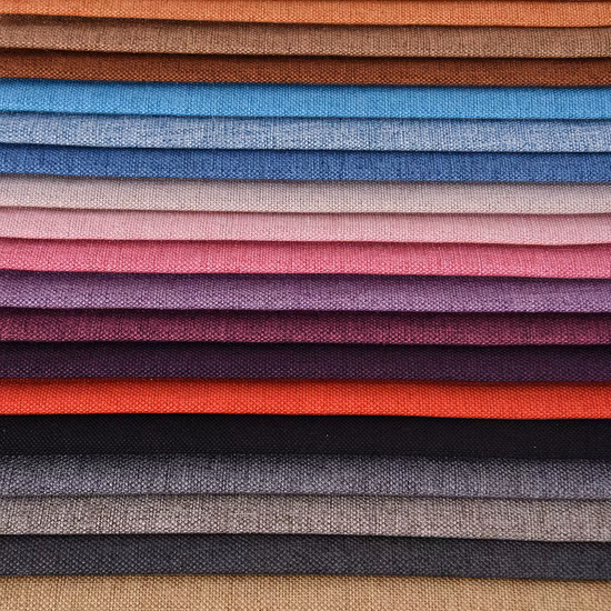 Fournisseur 100 % polyester teint uni, textile de maison, coussin de chaise, tissu de canapé, lin